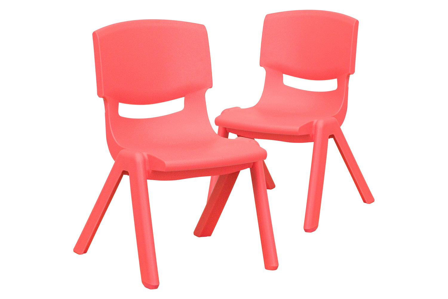 BLNK™ Whitney Plastic Stackable School Chair 2 Pack - Red, 10.5"H Seat