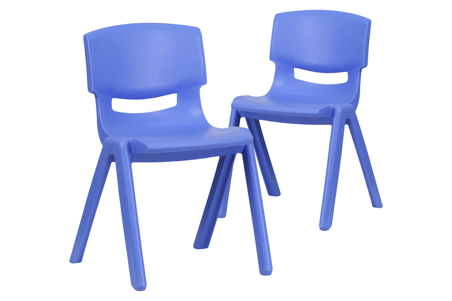 BLNK™ Whitney Plastic Stackable School Chair 2 Pack - Blue, 13.25"H Seat