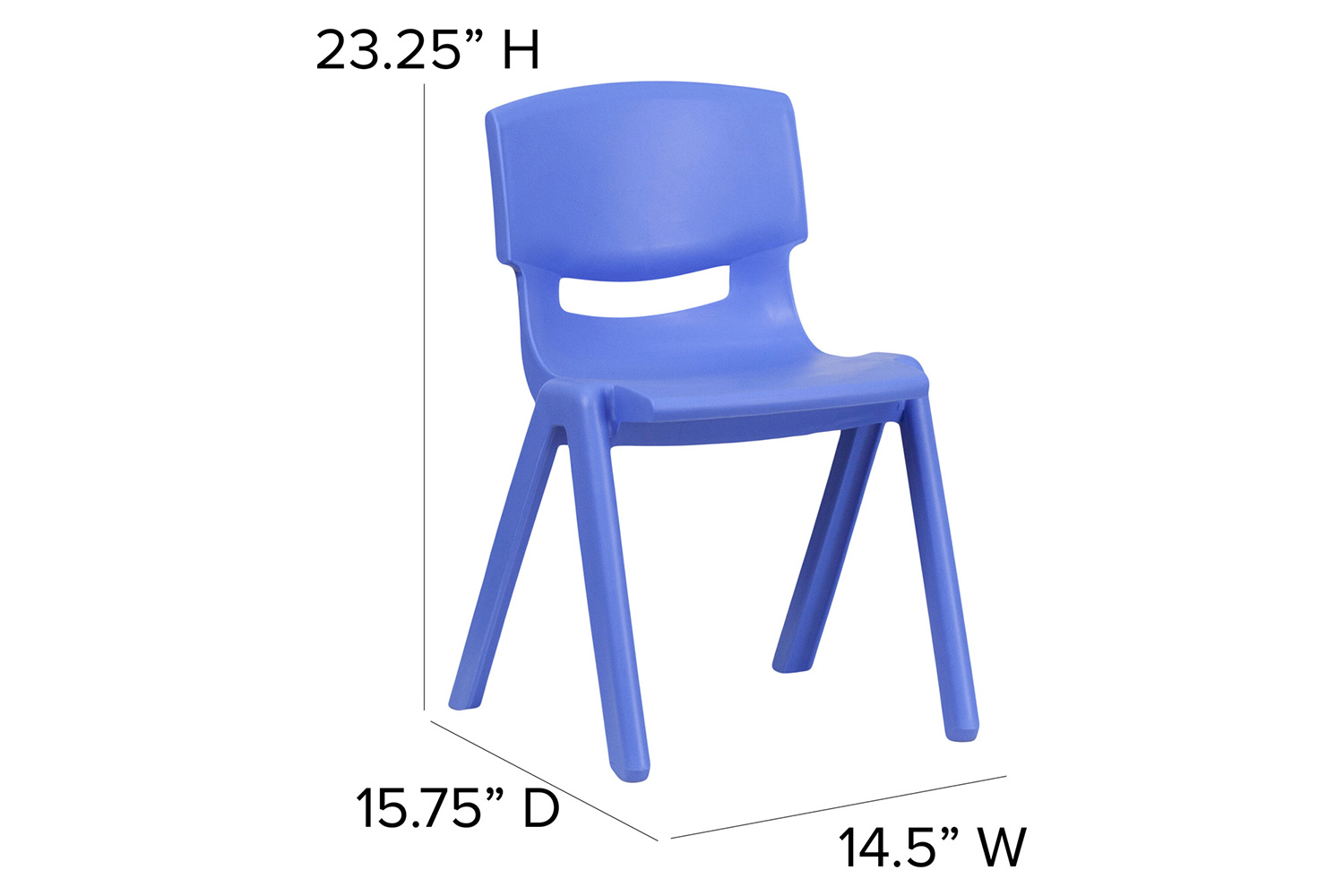 BLNK™ Whitney Plastic Stackable School Chair 2 Pack - Blue, 13.25"H Seat