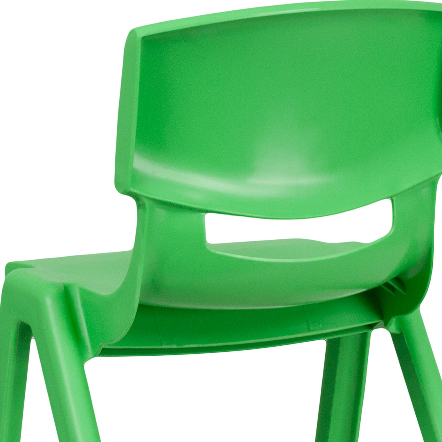 BLNK™ Whitney Plastic Stackable School Chair 2 Pack - Green, 13.25"H Seat