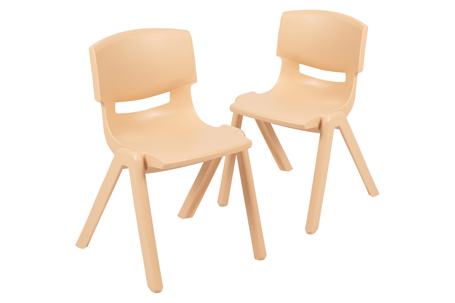 BLNK™ Whitney Plastic Stackable School Chair 2 Pack - Natural, 13.25"H Seat