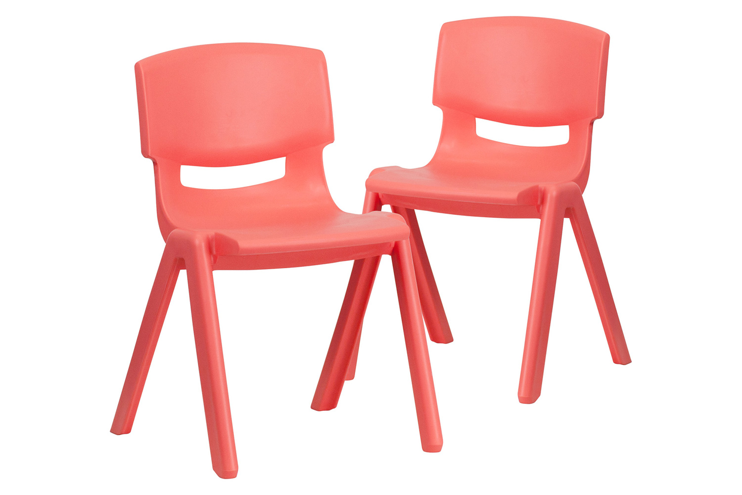 BLNK™ Whitney Plastic Stackable School Chair 2 Pack - Red, 13.25"H Seat