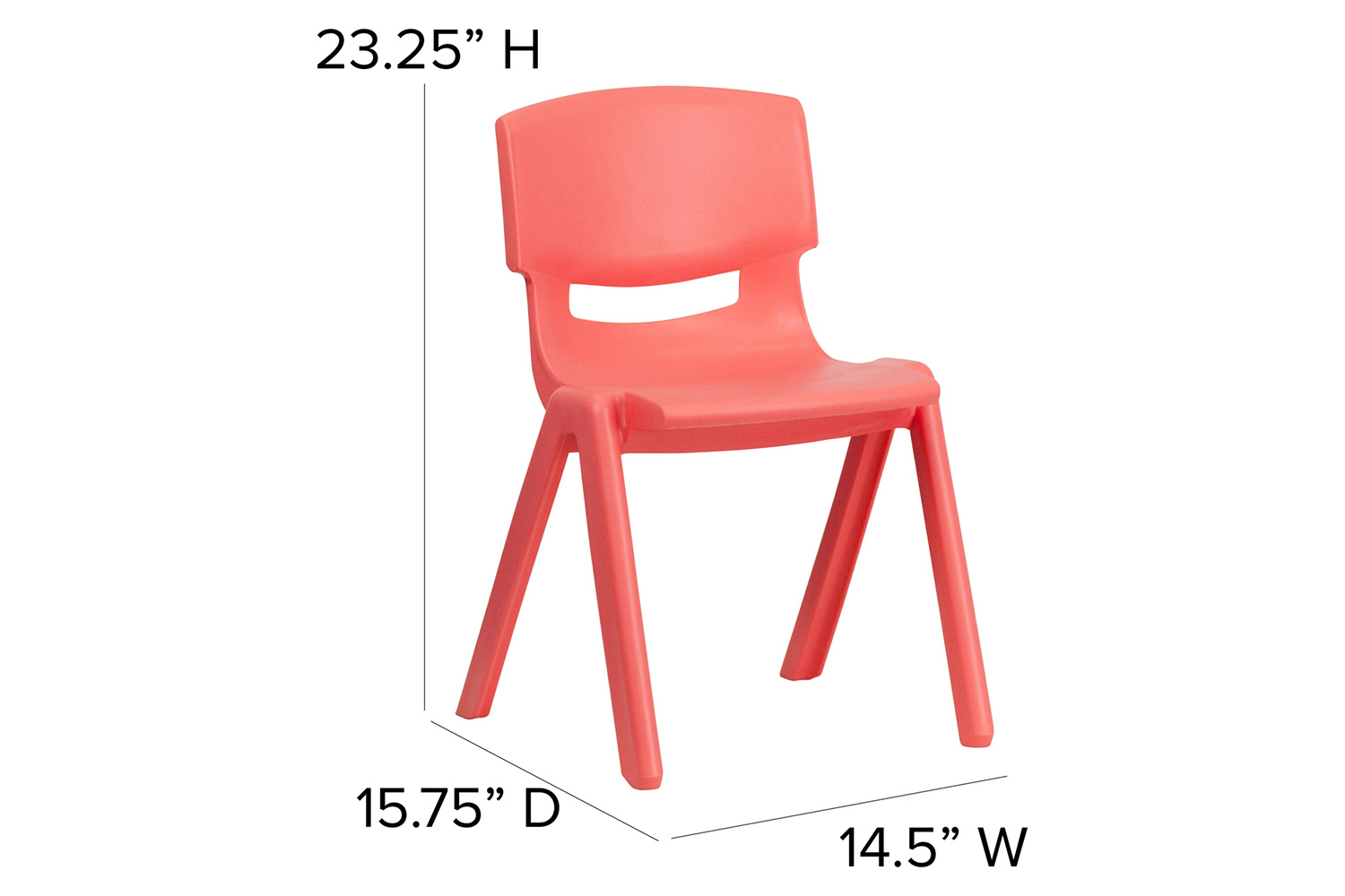 BLNK™ Whitney Plastic Stackable School Chair 2 Pack - Red, 13.25"H Seat