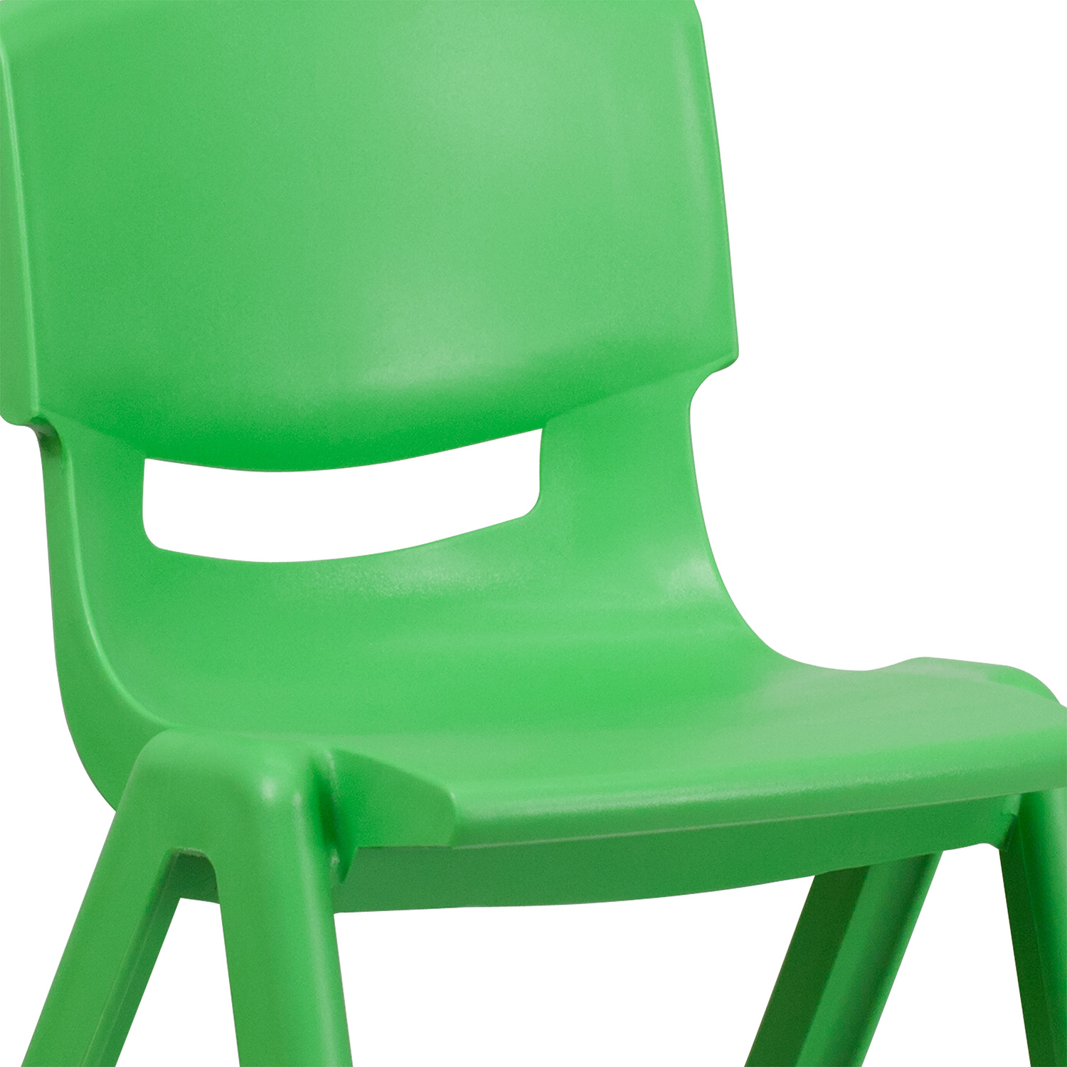 BLNK™ Whitney Plastic Stackable School Chair 2 Pack - Green, 15.5"H Seat