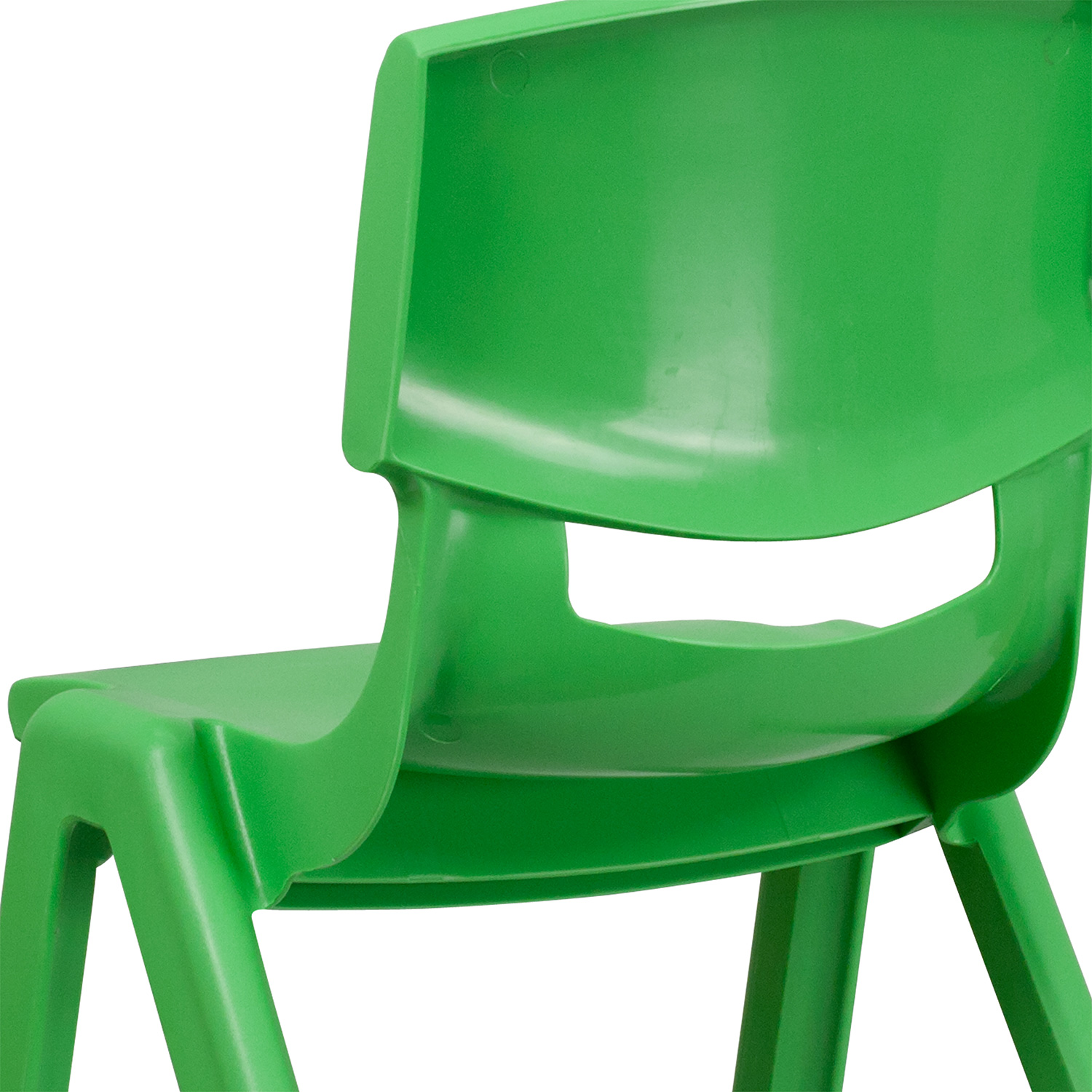 BLNK™ Whitney Plastic Stackable School Chair 2 Pack - Green, 15.5"H Seat