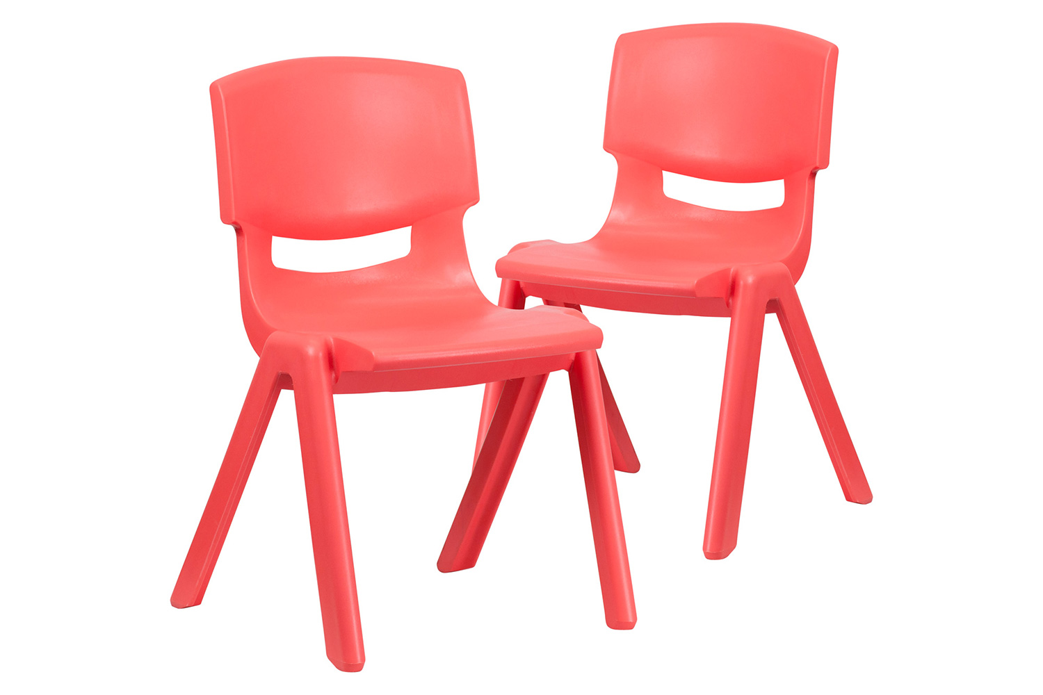 BLNK™ Whitney Plastic Stackable School Chair 2 Pack - Red, 15.5"H Seat