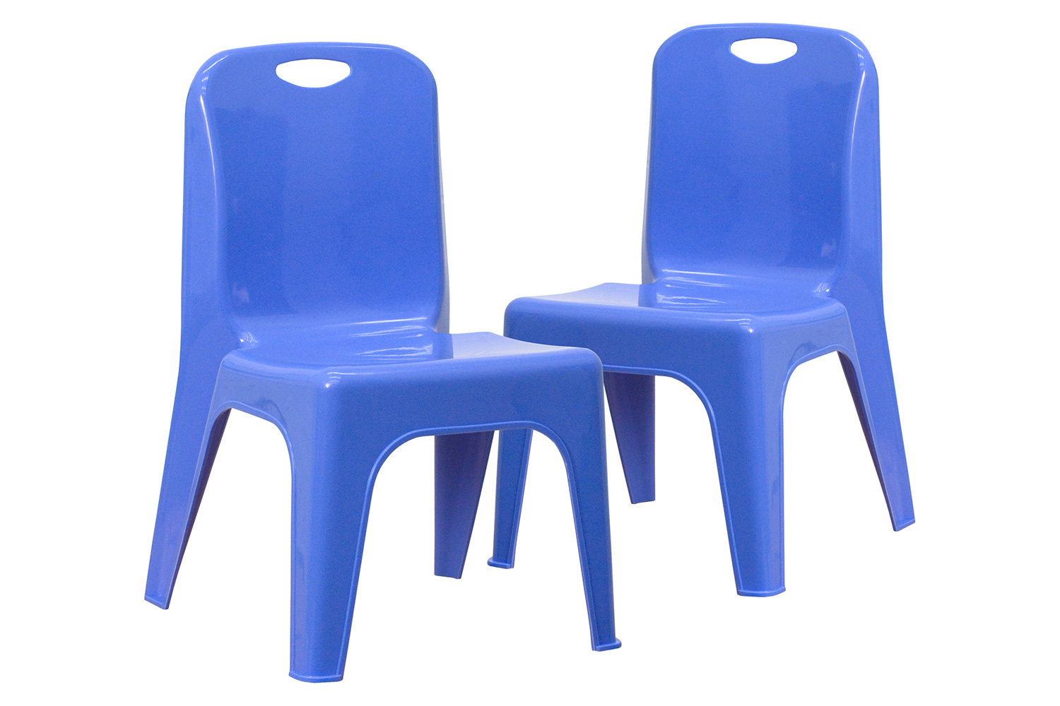 BLNK™ Whitney Plastic Stackable School Chair with Carrying Handle 2 Pack - Blue