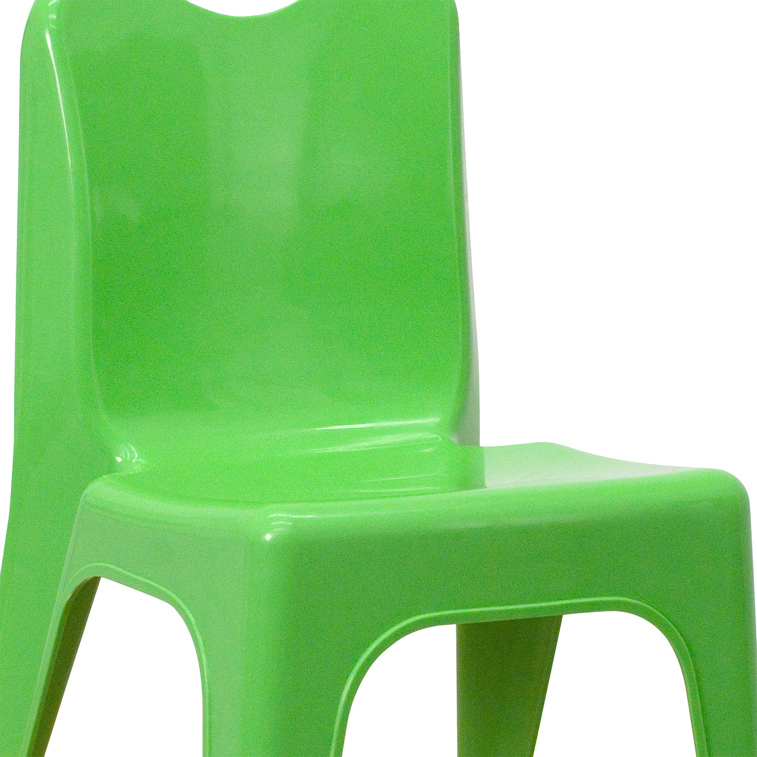 BLNK™ Whitney Plastic Stackable School Chair with Carrying Handle 2 Pack - Green