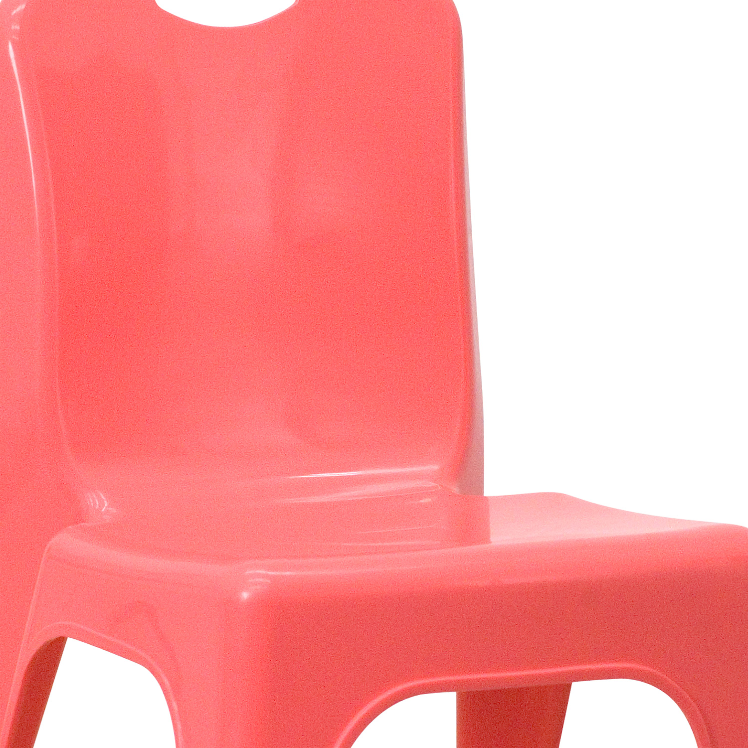 BLNK™ Whitney Plastic Stackable School Chair with Carrying Handle 2 Pack - Red