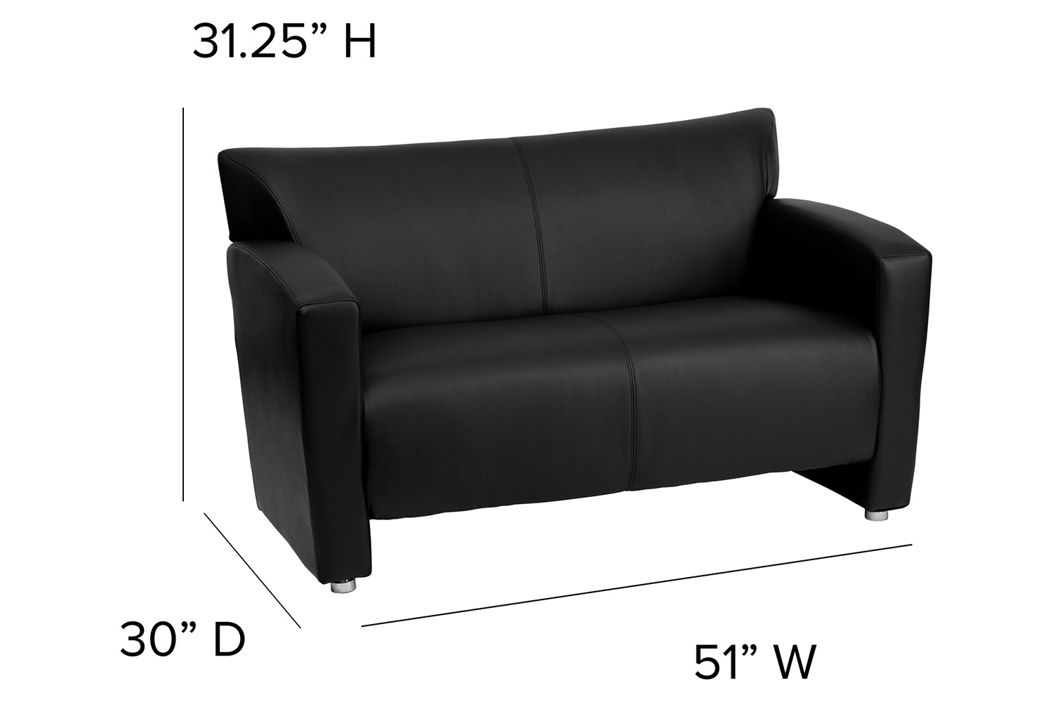 BLNK HERCULES Majesty Series LeatherSoft Loveseat - Black