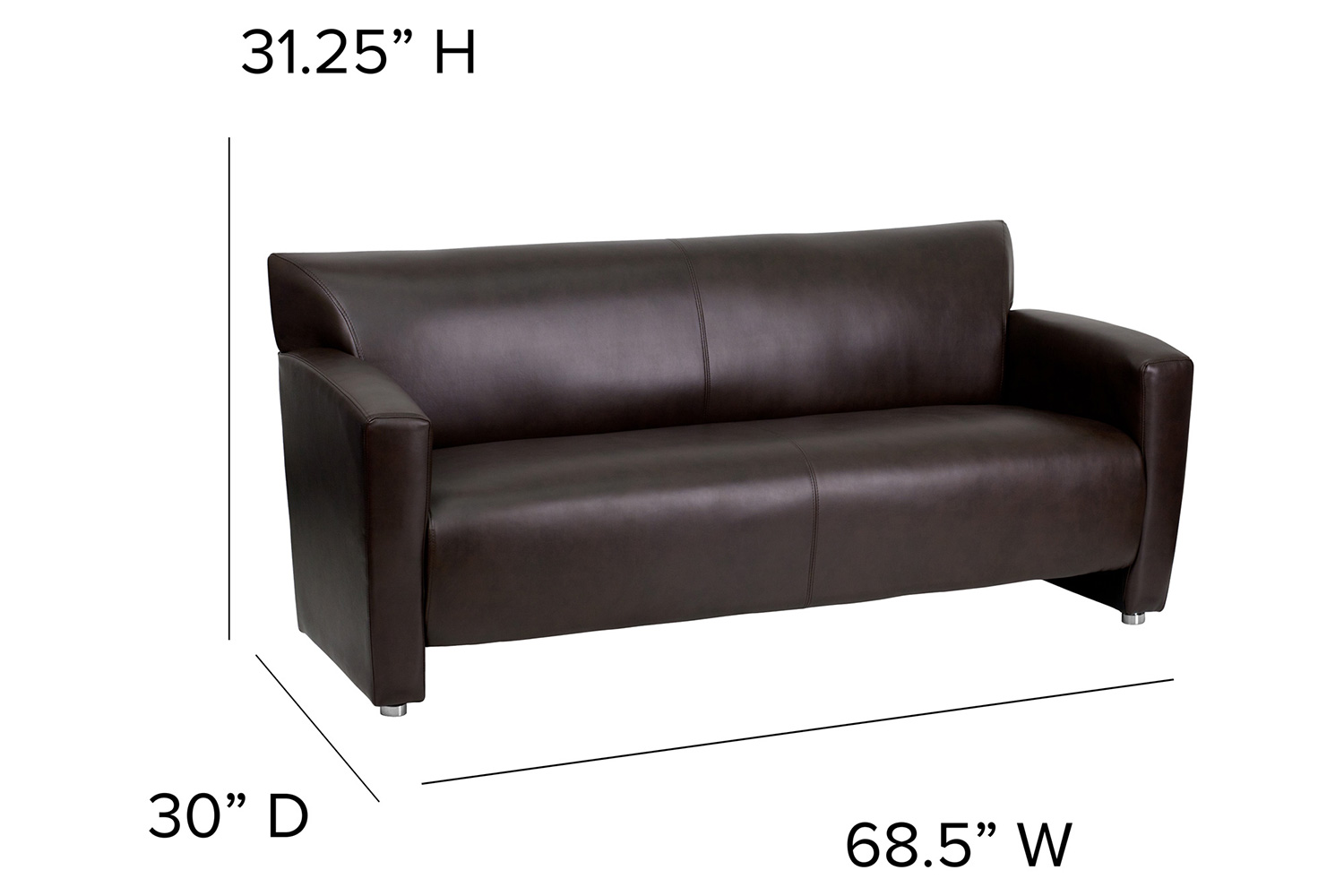 BLNK HERCULES Majesty Series LeatherSoft Sofa - Brown