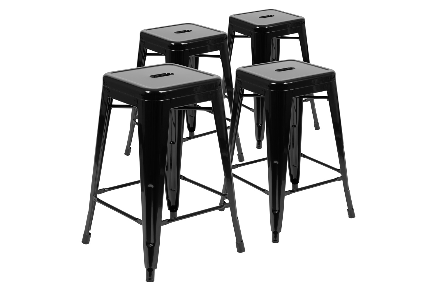 BLNK Cierra Metal Counter-Height Indoor Bar Stool Set of 4