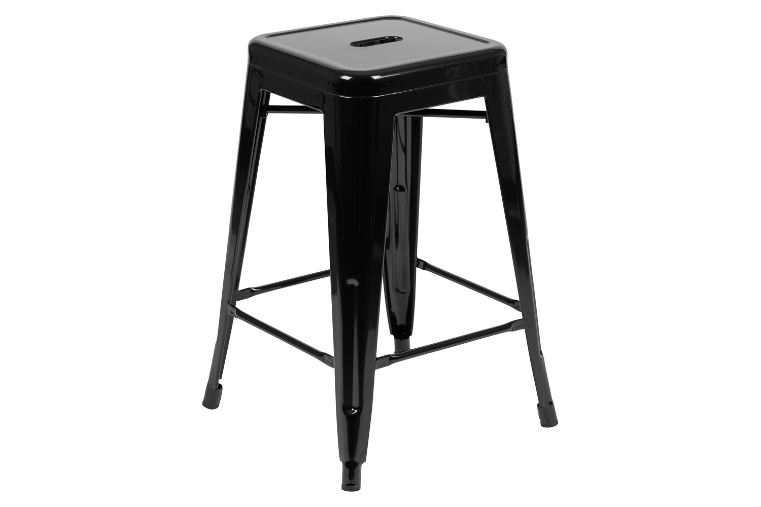 BLNK Cierra Metal Counter-Height Indoor Bar Stool Set of 4 - Black