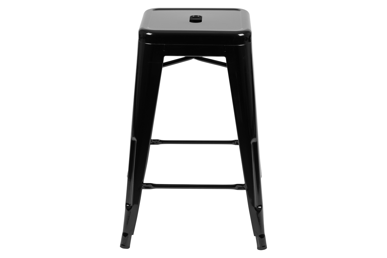 BLNK Cierra Metal Counter-Height Indoor Bar Stool Set of 4 - Black