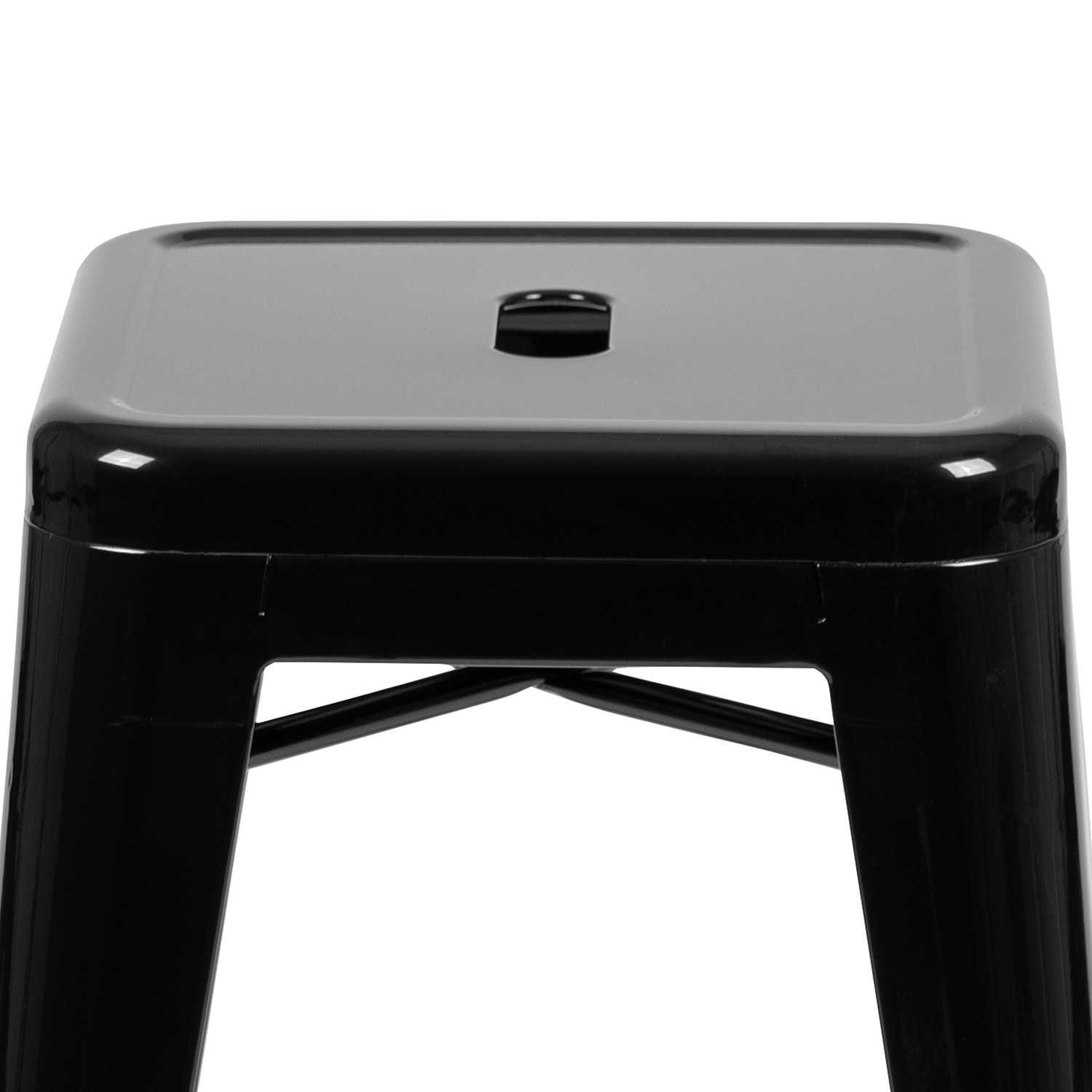 BLNK Cierra Metal Counter-Height Indoor Bar Stool Set of 4 - Black