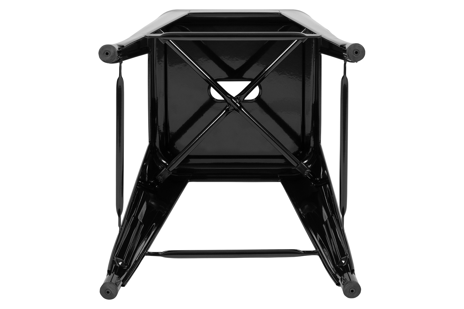 BLNK Cierra Metal Counter-Height Indoor Bar Stool Set of 4 - Black