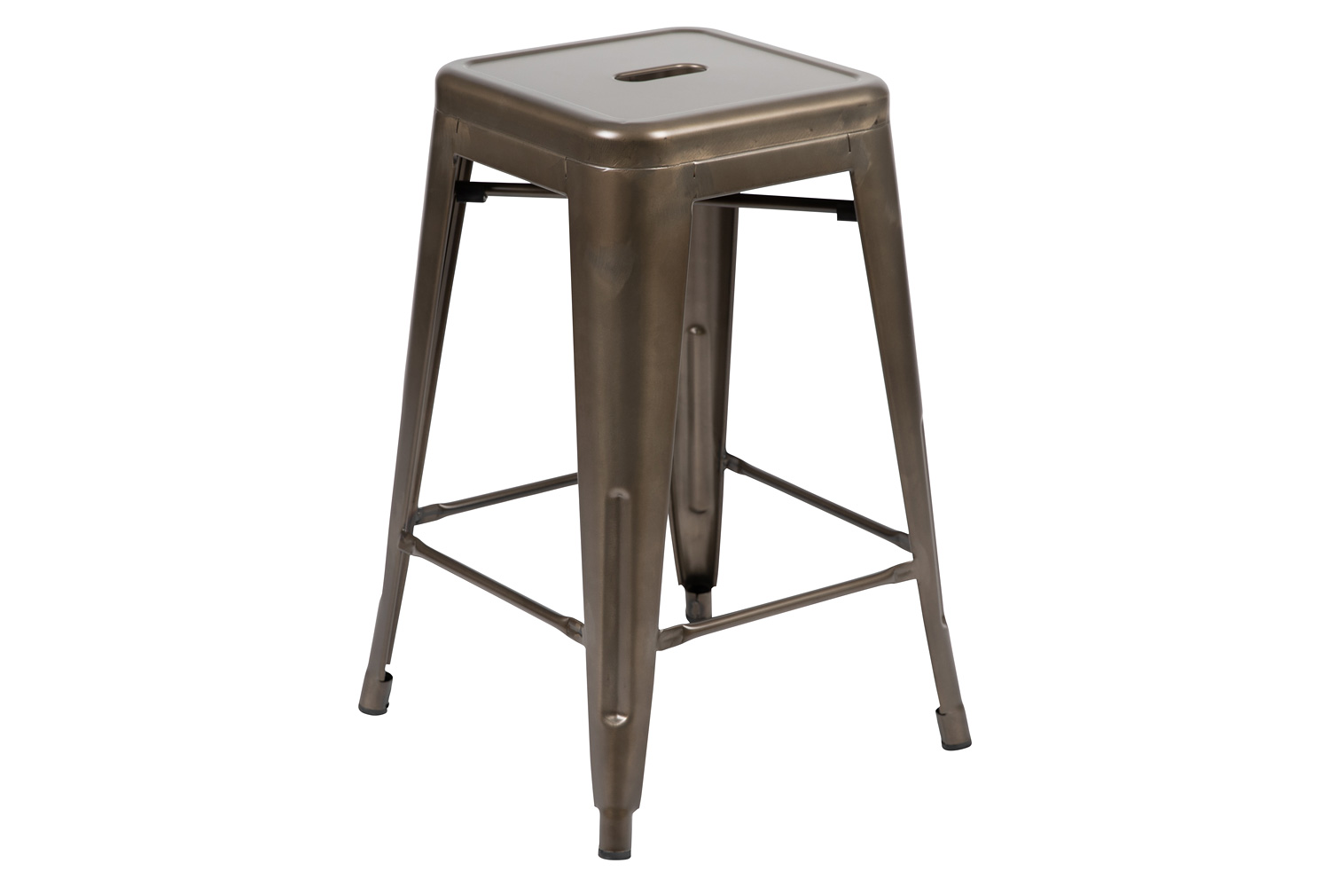 BLNK Cierra Metal Counter-Height Indoor Bar Stool Set of 4 - Gun Metal Gray