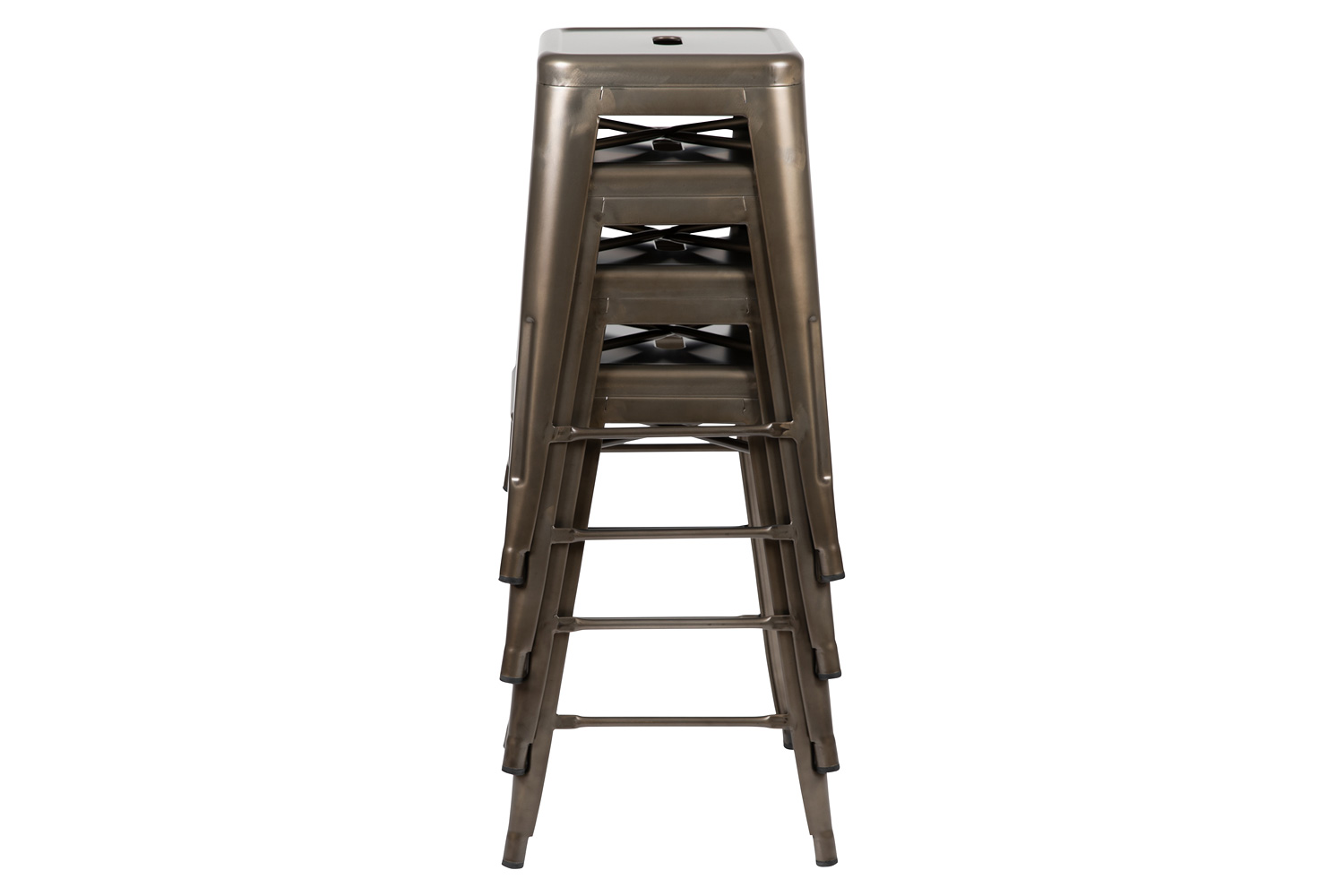 BLNK Cierra Metal Counter-Height Indoor Bar Stool Set of 4 - Gun Metal Gray