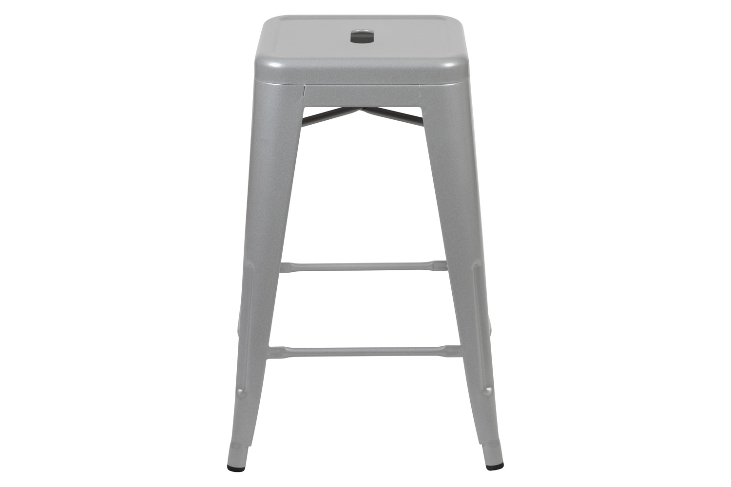 BLNK Cierra Metal Counter-Height Indoor Bar Stool Set of 4 - Silver