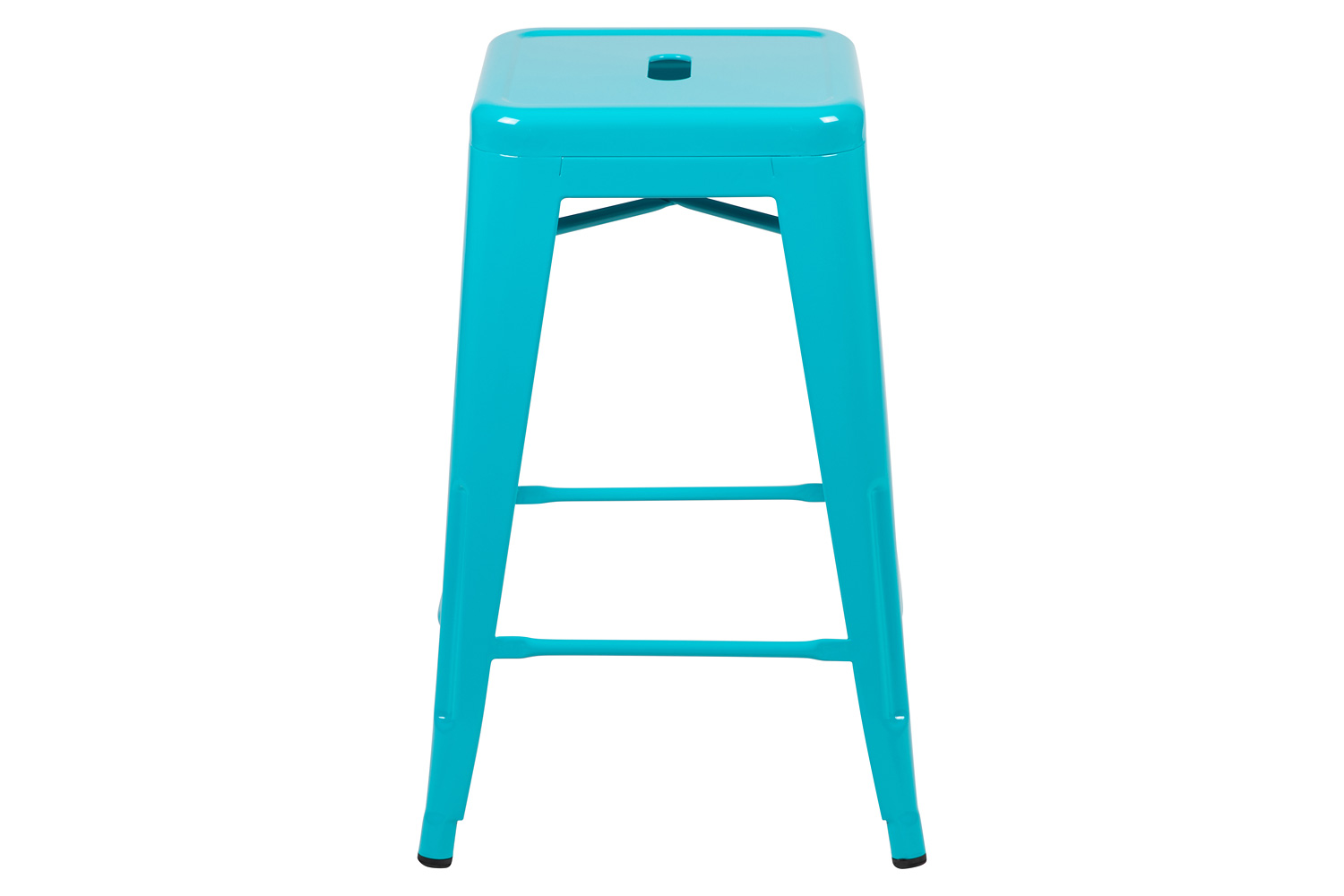 BLNK Cierra Metal Counter-Height Indoor Bar Stool Set of 4 - Teal