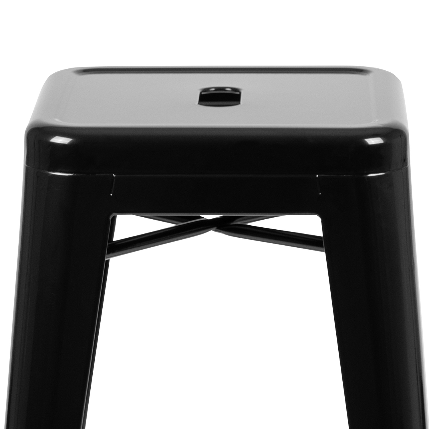 BLNK Cierra Metal Indoor Bar Stool Set of 4 - Black