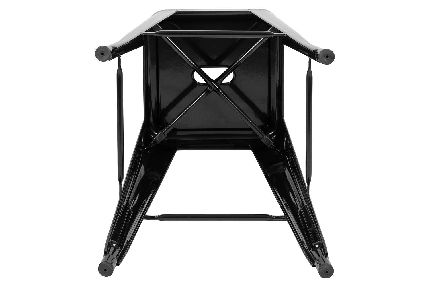 BLNK Cierra Metal Indoor Bar Stool Set of 4 - Black