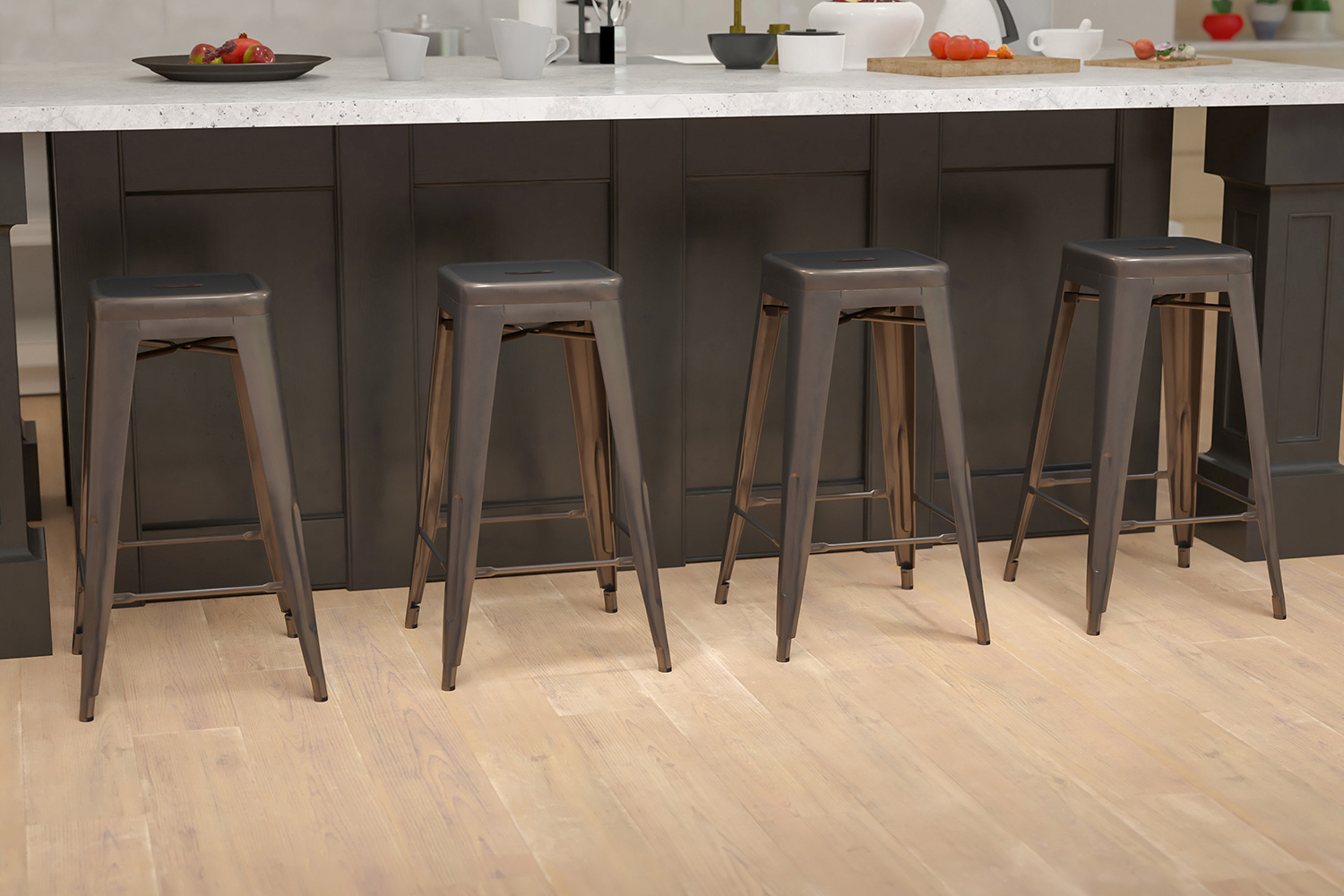 BLNK Cierra Metal Indoor Bar Stool Set of 4