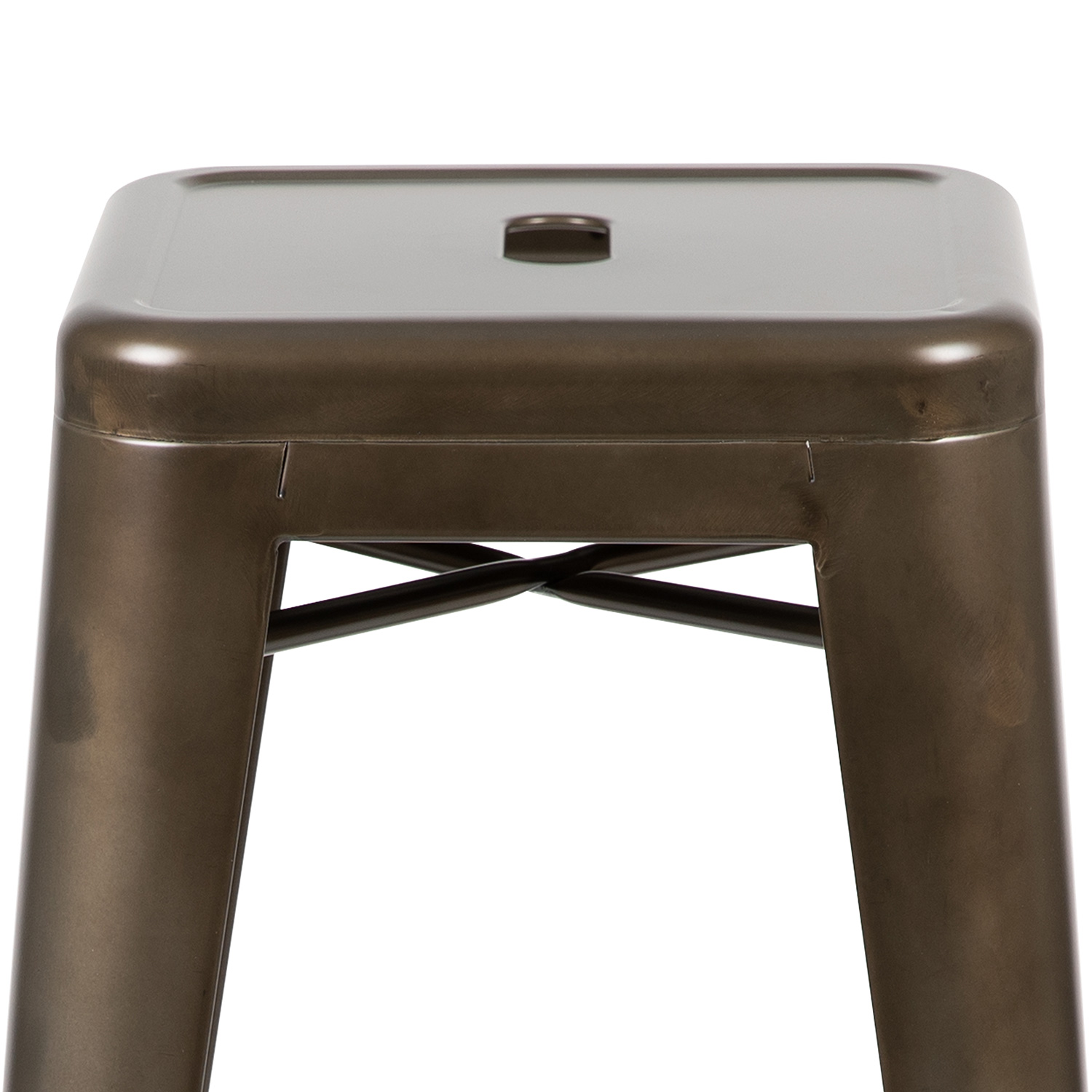 BLNK Cierra Metal Indoor Bar Stool Set of 4 - Gun Metal Gray