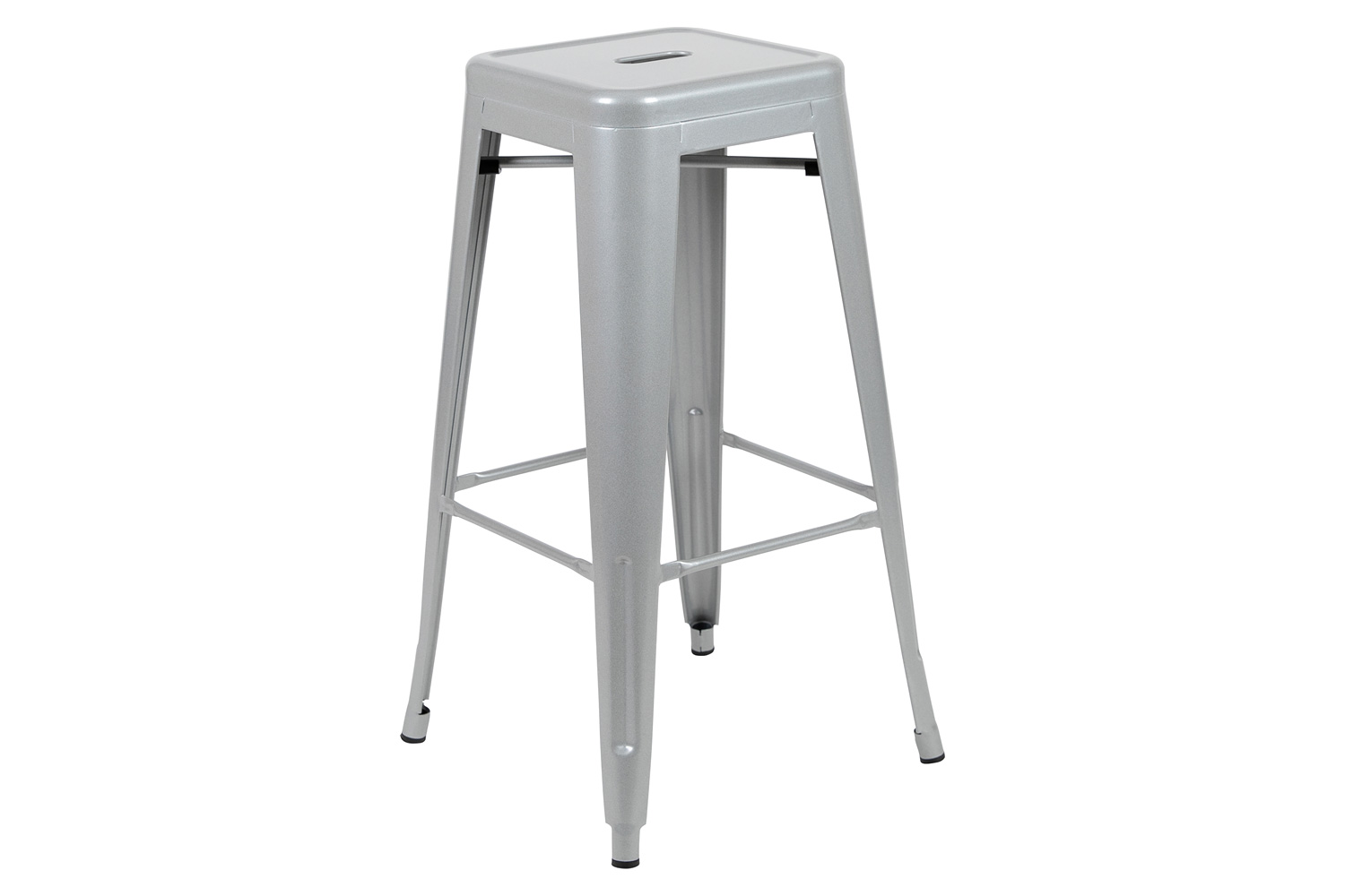 BLNK Cierra Metal Indoor Bar Stool Set of 4 - Silver