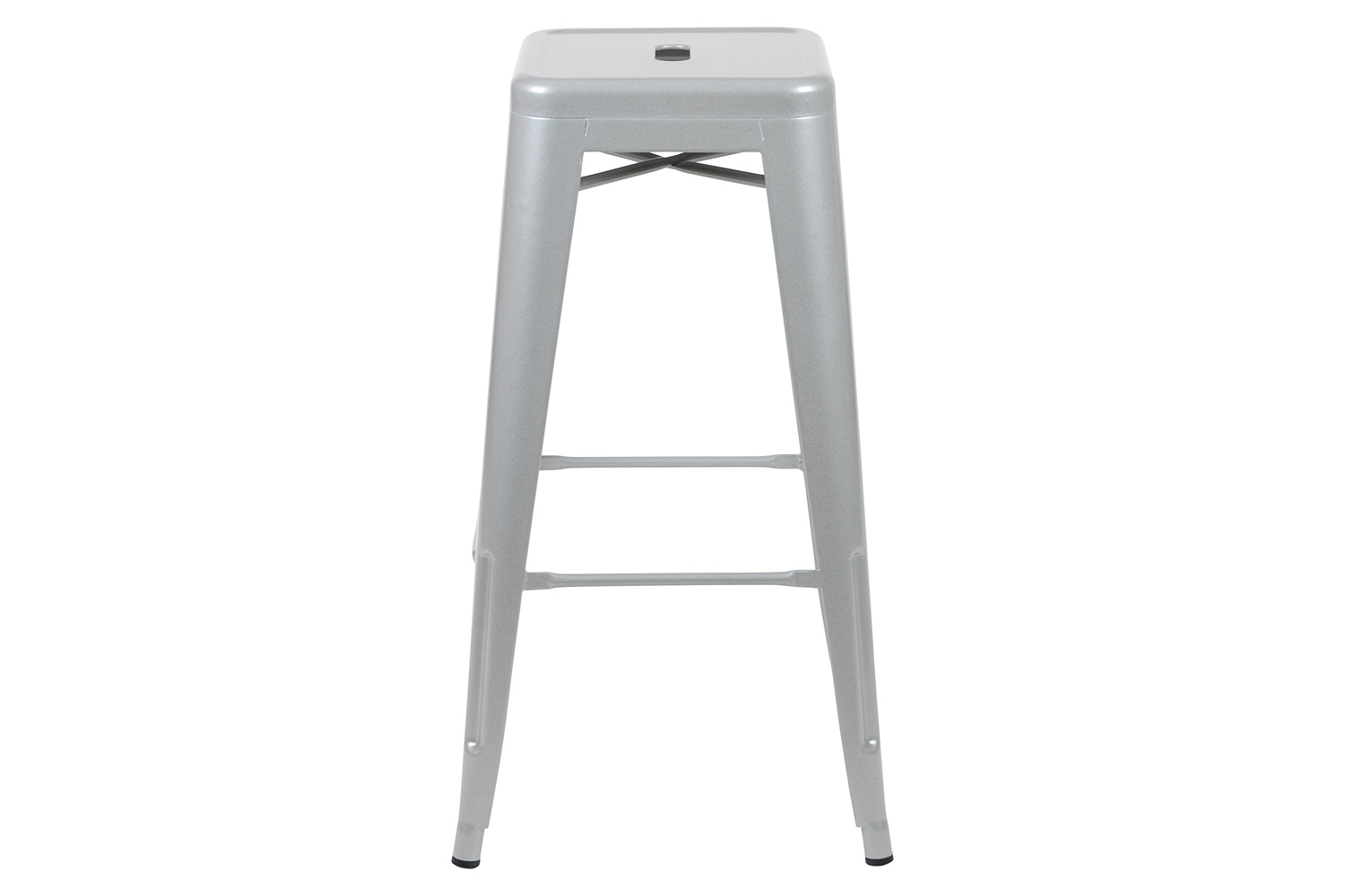 BLNK Cierra Metal Indoor Bar Stool Set of 4 - Silver