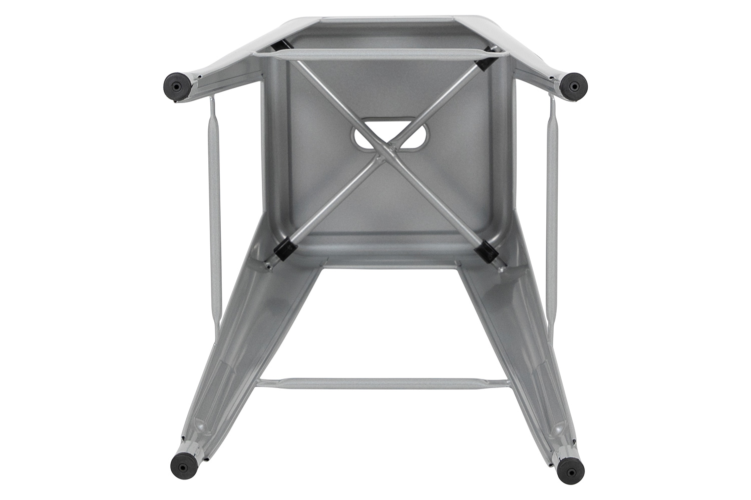 BLNK Cierra Metal Indoor Bar Stool Set of 4 - Silver