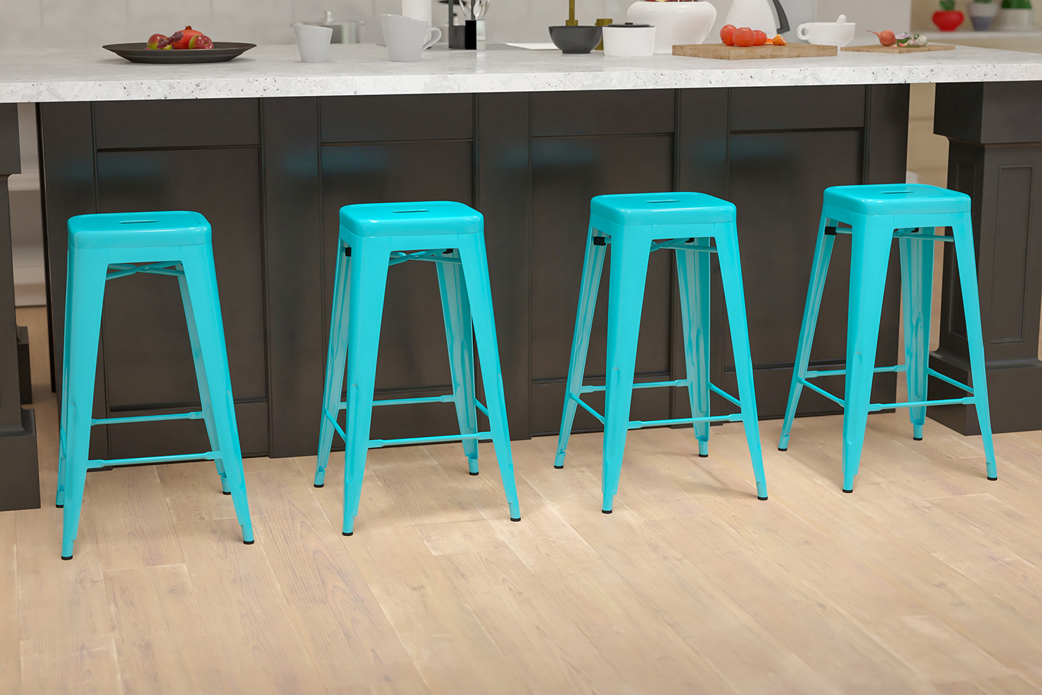 BLNK Cierra Metal Indoor Bar Stool Set of 4