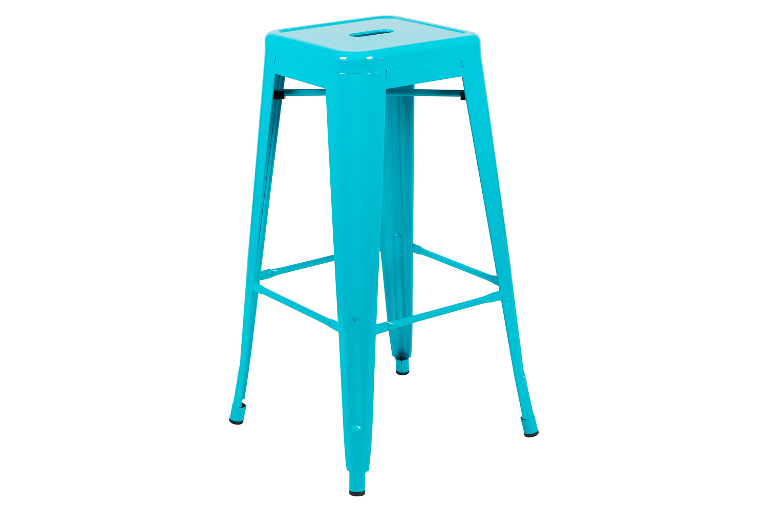 BLNK Cierra Metal Indoor Bar Stool Set of 4 - Teal