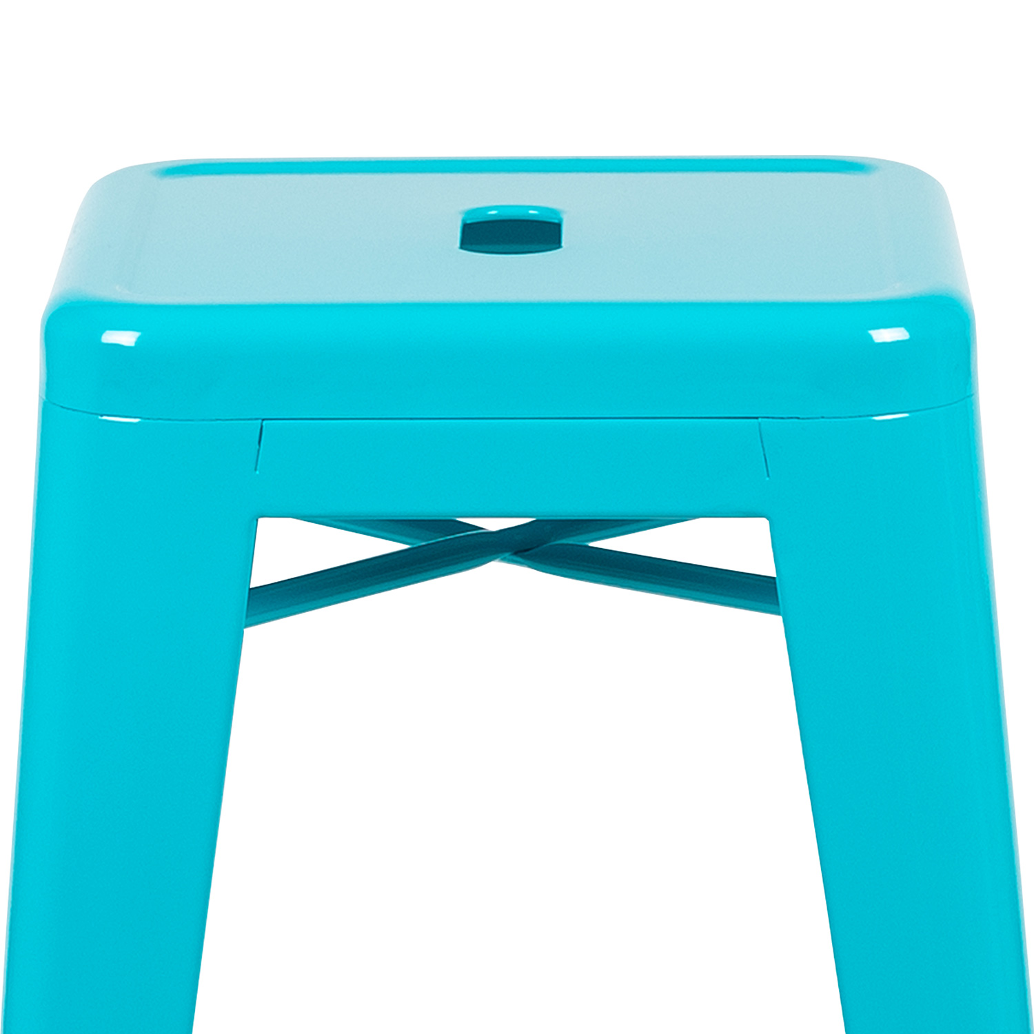 BLNK Cierra Metal Indoor Bar Stool Set of 4 - Teal