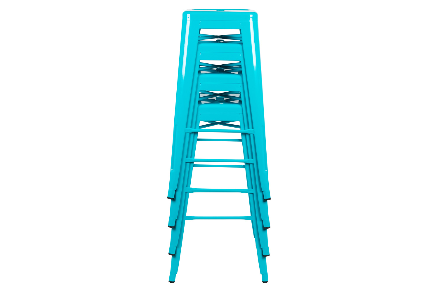 BLNK Cierra Metal Indoor Bar Stool Set of 4 - Teal