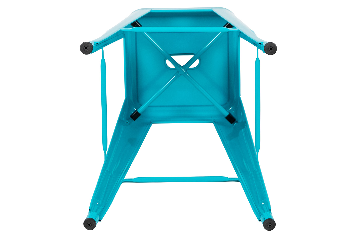 BLNK Cierra Metal Indoor Bar Stool Set of 4 - Teal