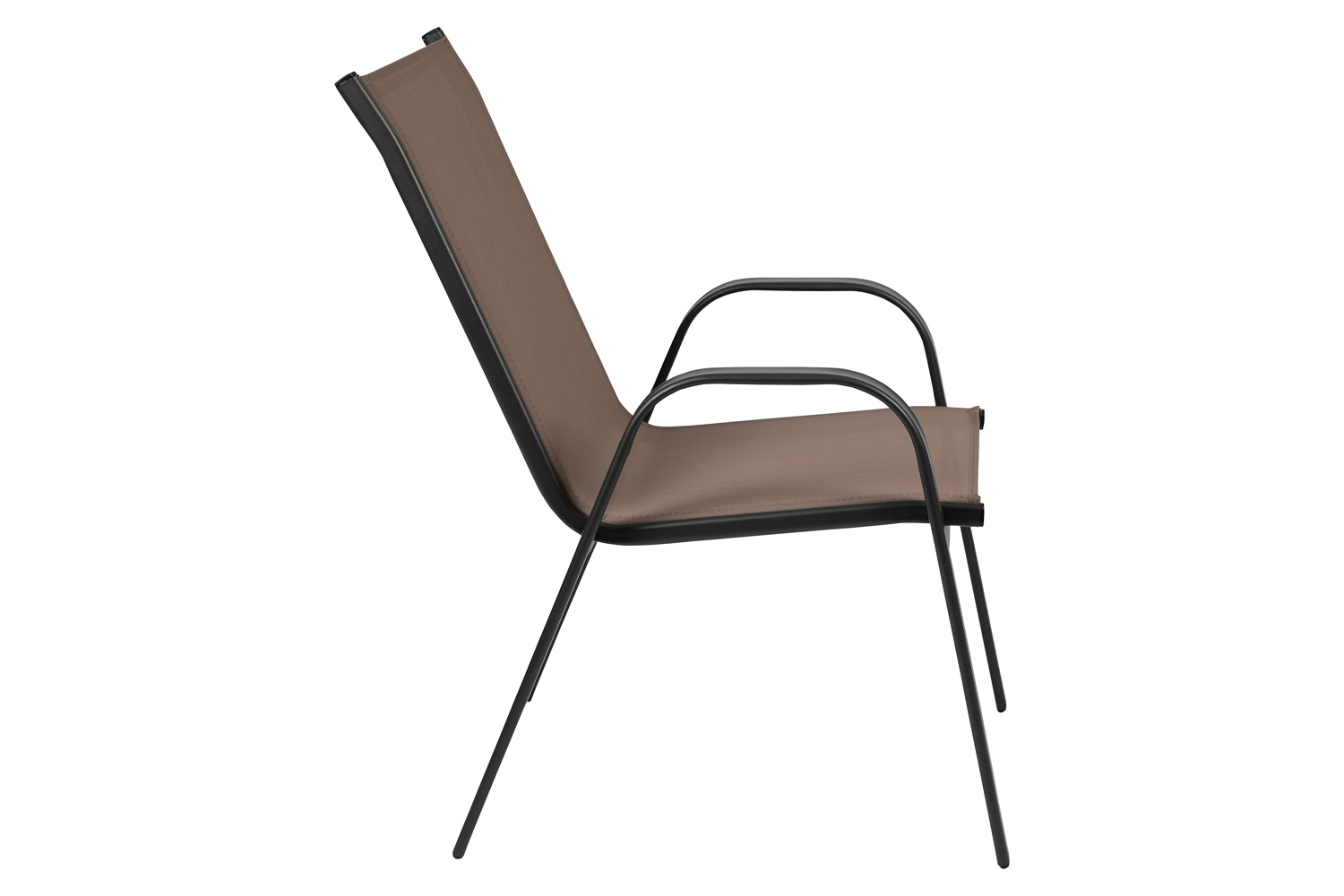 BLNK Brazos Outdoor Stack Chair with Flex Comfort Material and Metal Frame 4 Pack - Brown