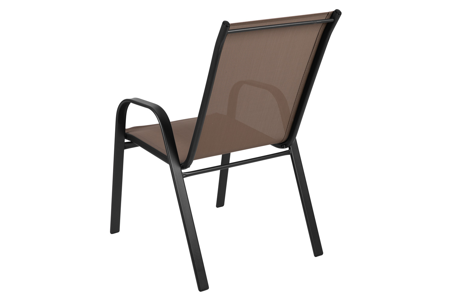 BLNK Brazos Outdoor Stack Chair with Flex Comfort Material and Metal Frame 4 Pack - Brown