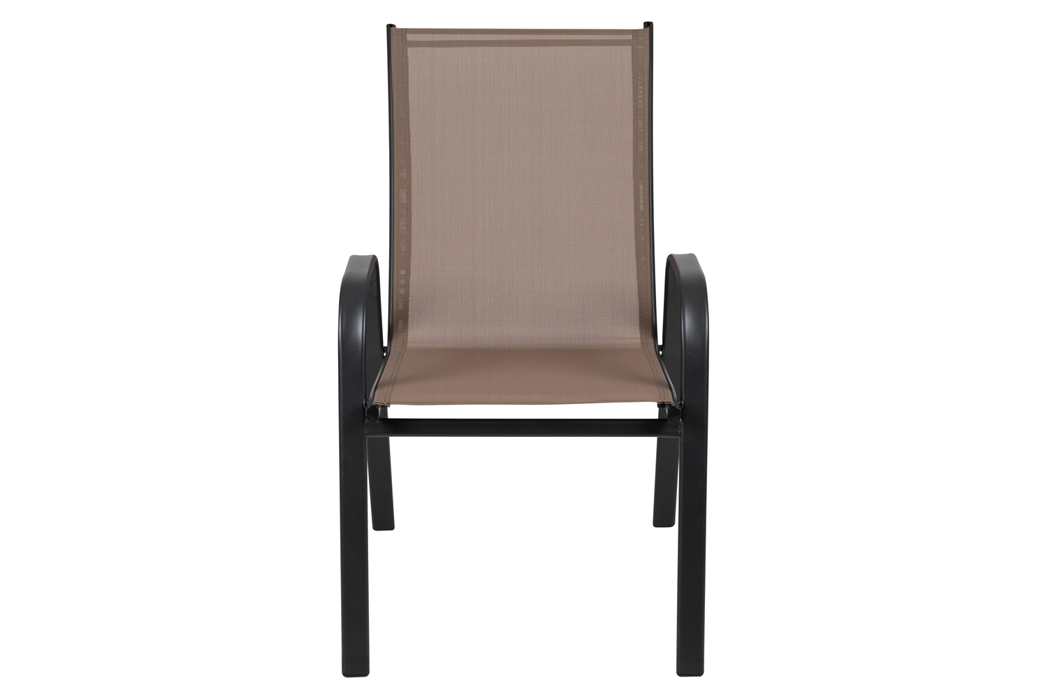 BLNK Brazos Outdoor Stack Chair with Flex Comfort Material and Metal Frame 4 Pack - Brown