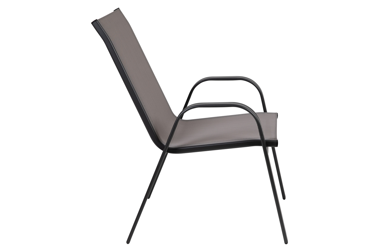 BLNK Brazos Outdoor Stack Chair with Flex Comfort Material and Metal Frame 4 Pack - Gray