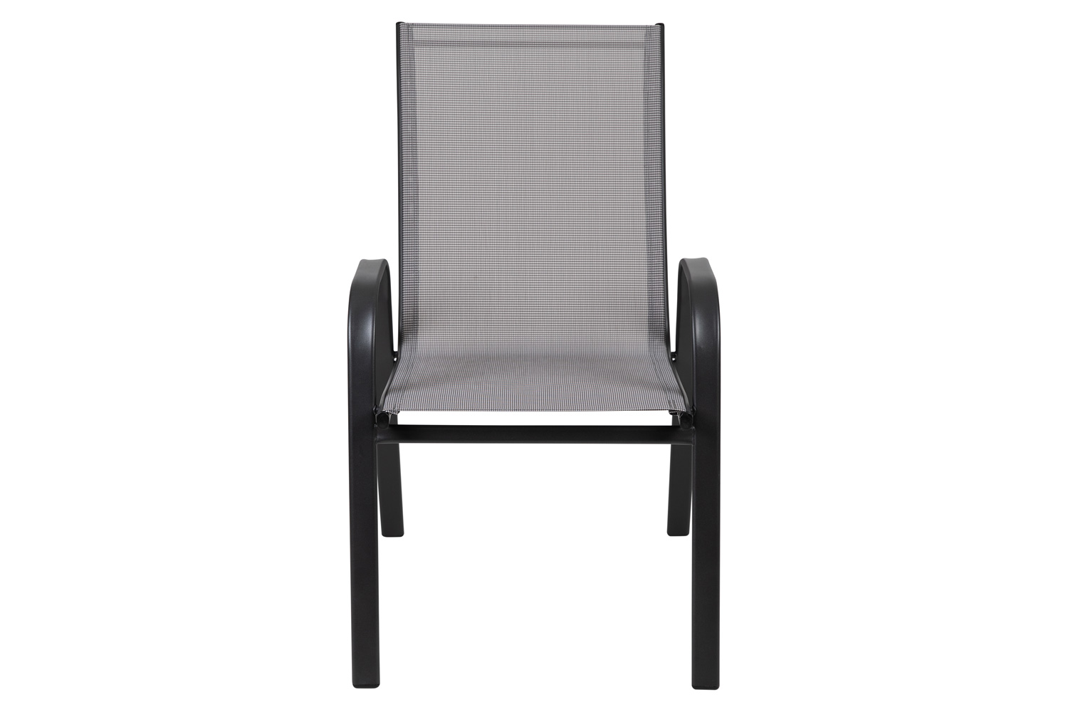 BLNK Brazos Outdoor Stack Chair with Flex Comfort Material and Metal Frame 4 Pack - Gray