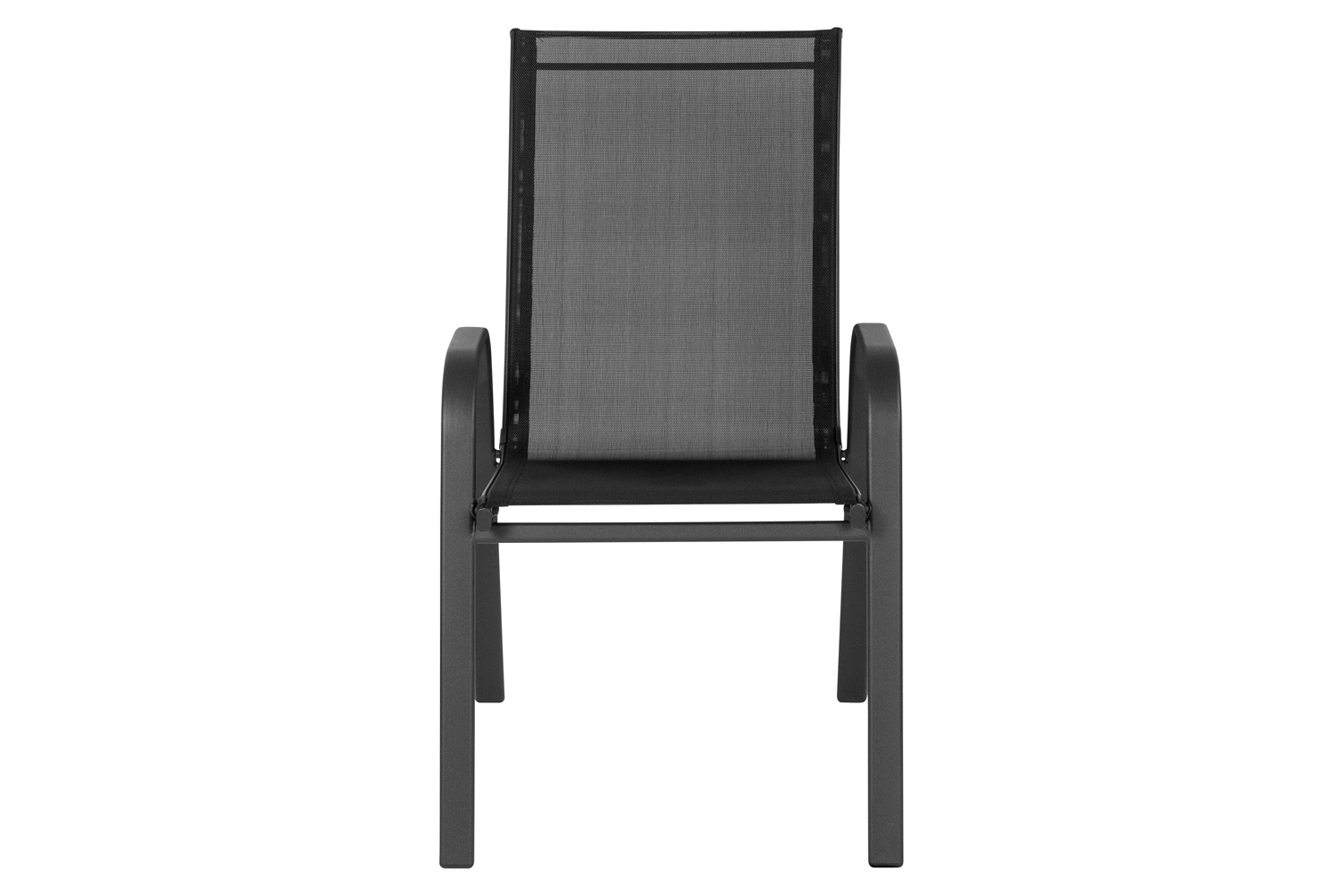 BLNK Brazos Outdoor Stack Chair with Flex Comfort Material and Metal Frame 4 Pack - Black