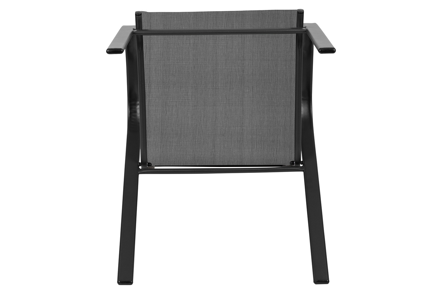 BLNK Brazos Outdoor Stack Chair with Flex Comfort Material and Metal Frame 4 Pack - Black