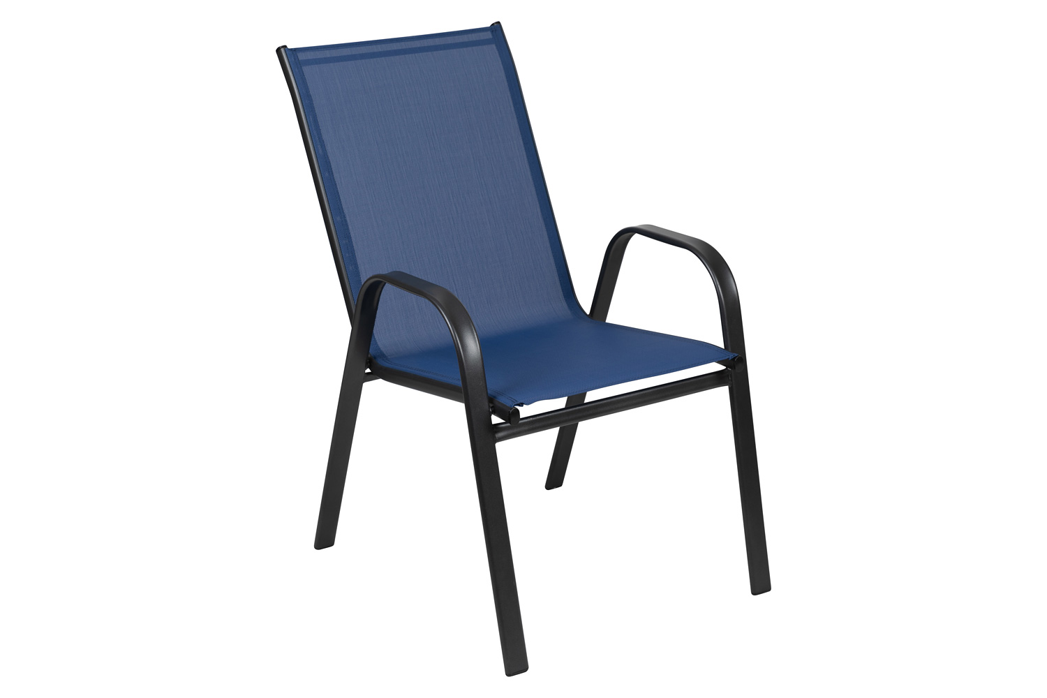 BLNK Brazos Outdoor Stack Chair with Flex Comfort Material and Metal Frame 4 Pack - Navy