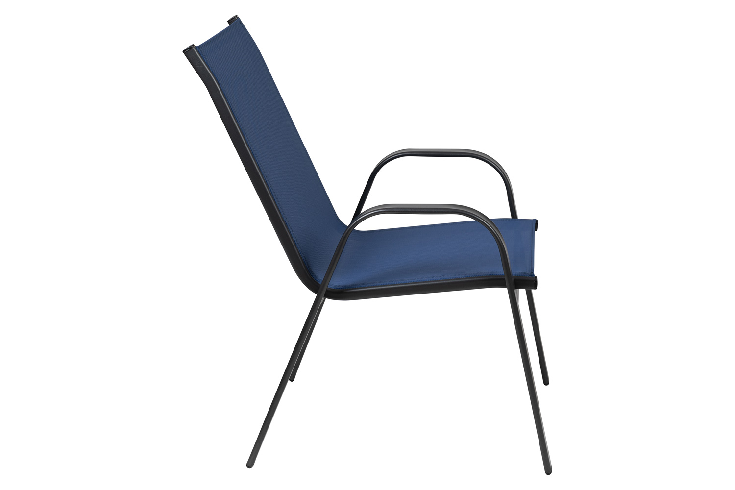 BLNK Brazos Outdoor Stack Chair with Flex Comfort Material and Metal Frame 4 Pack - Navy