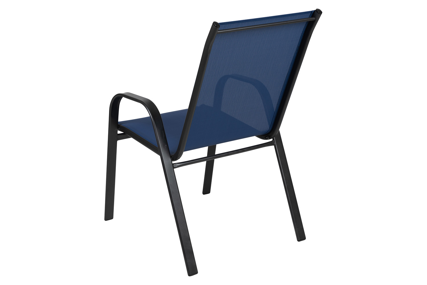 BLNK Brazos Outdoor Stack Chair with Flex Comfort Material and Metal Frame 4 Pack - Navy