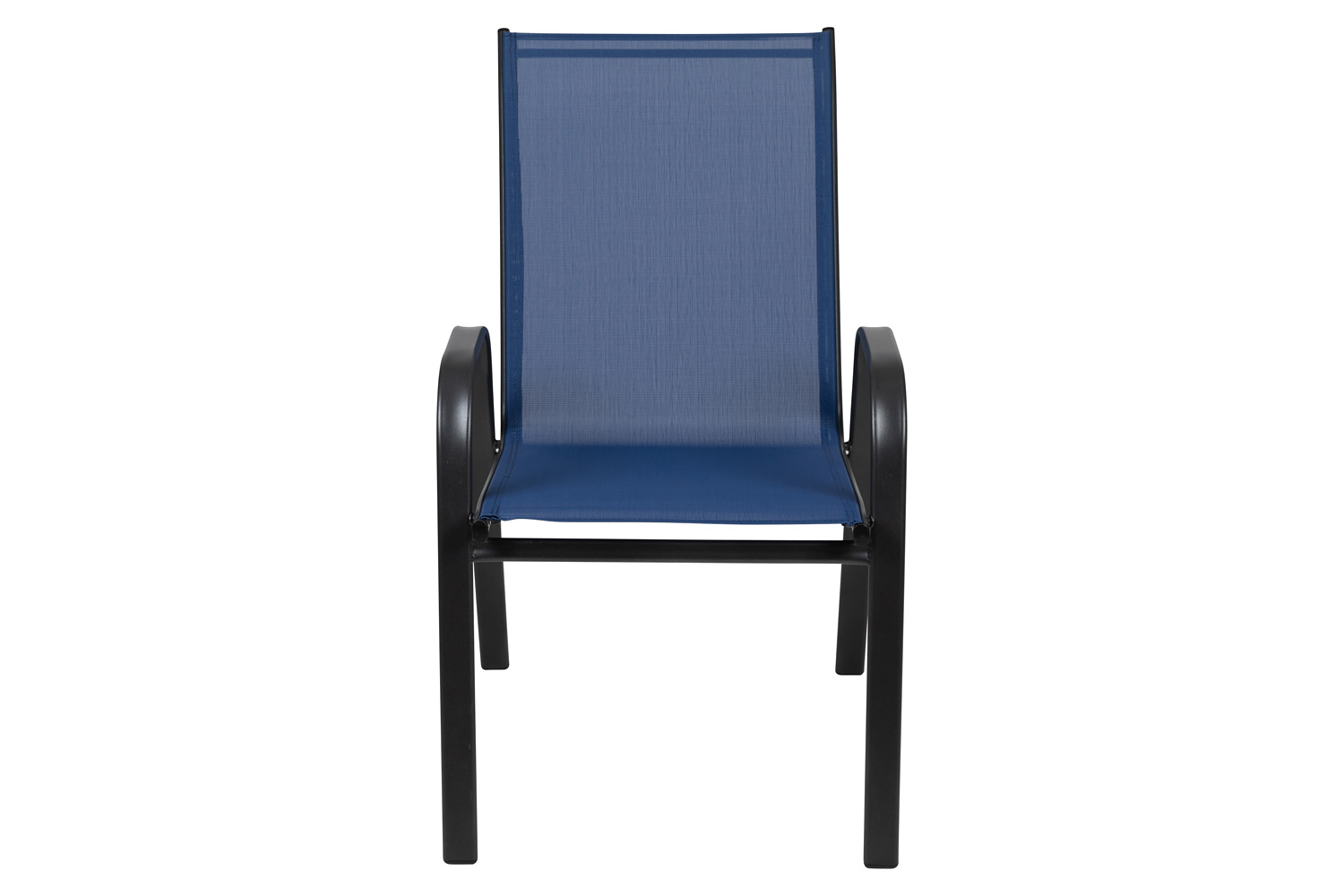 BLNK Brazos Outdoor Stack Chair with Flex Comfort Material and Metal Frame 4 Pack - Navy