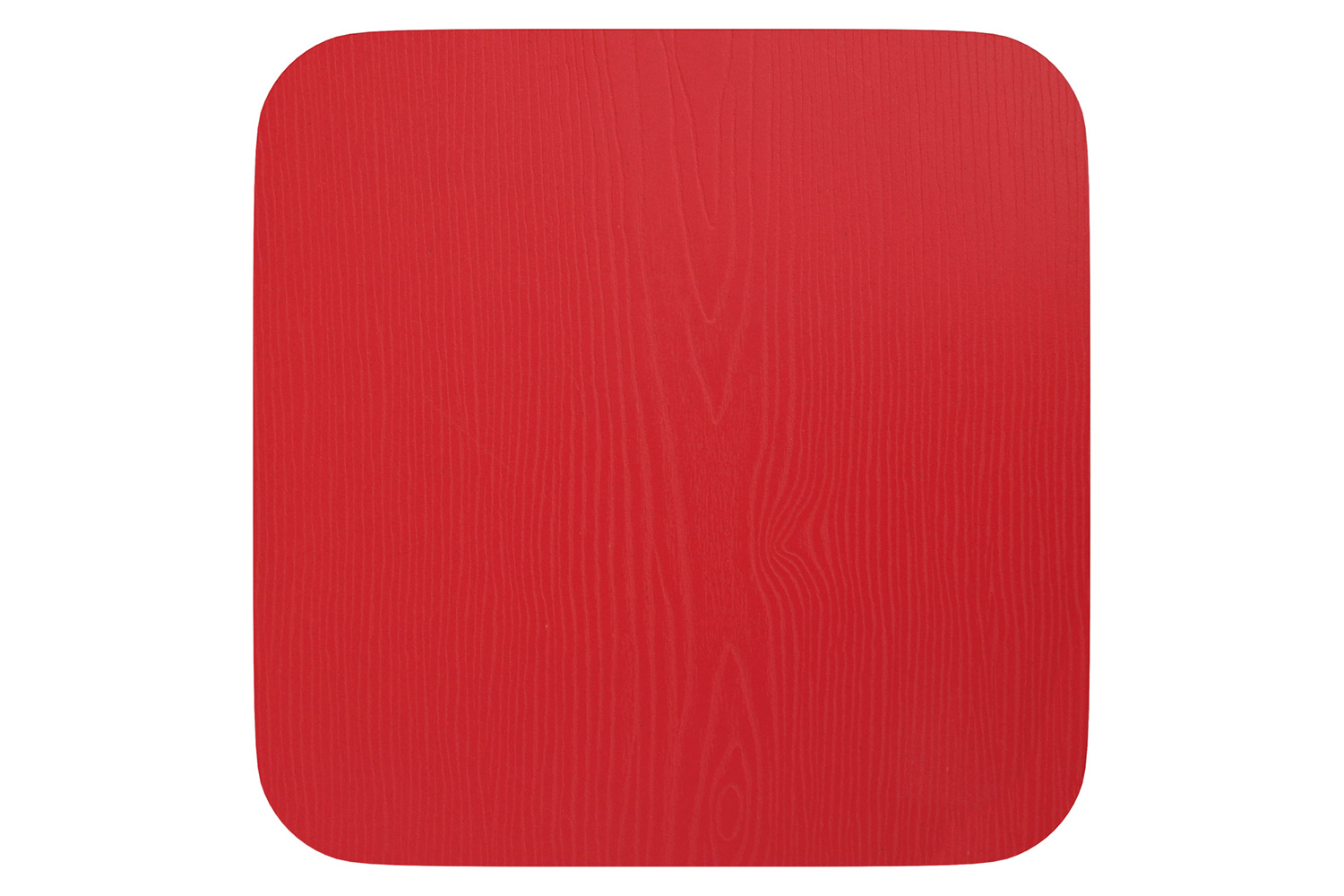 BLNK Perry Square Poly Resin Wood Seat with Rounded Edges for Colorful Metal Bar Stools - Red