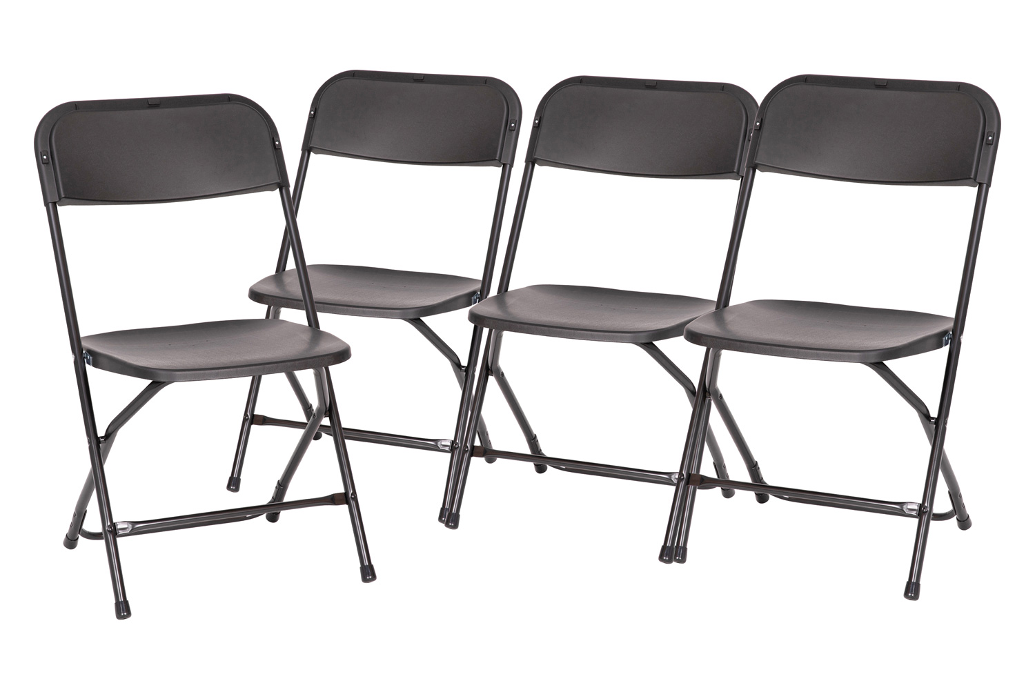 BLNK Hercules Big and Tall Commercial Folding Chair 4-Pack - Black