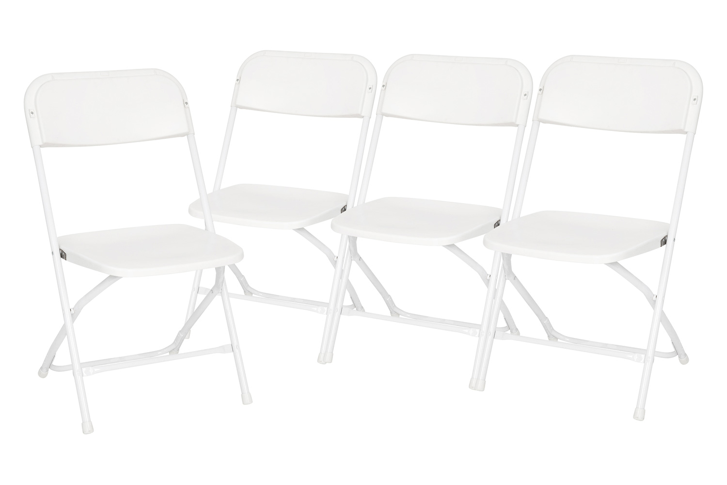 BLNK Hercules Big and Tall Commercial Folding Chair 4-Pack - White